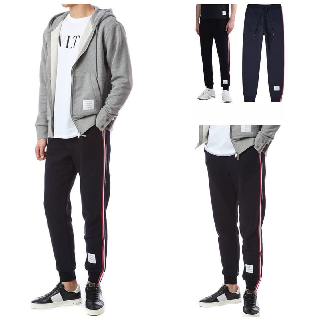 정품)급처상태좋음!톰브라운 남녀공용 스트라이프루트백 바지 스웨트 조거팬츠 상품이미지2