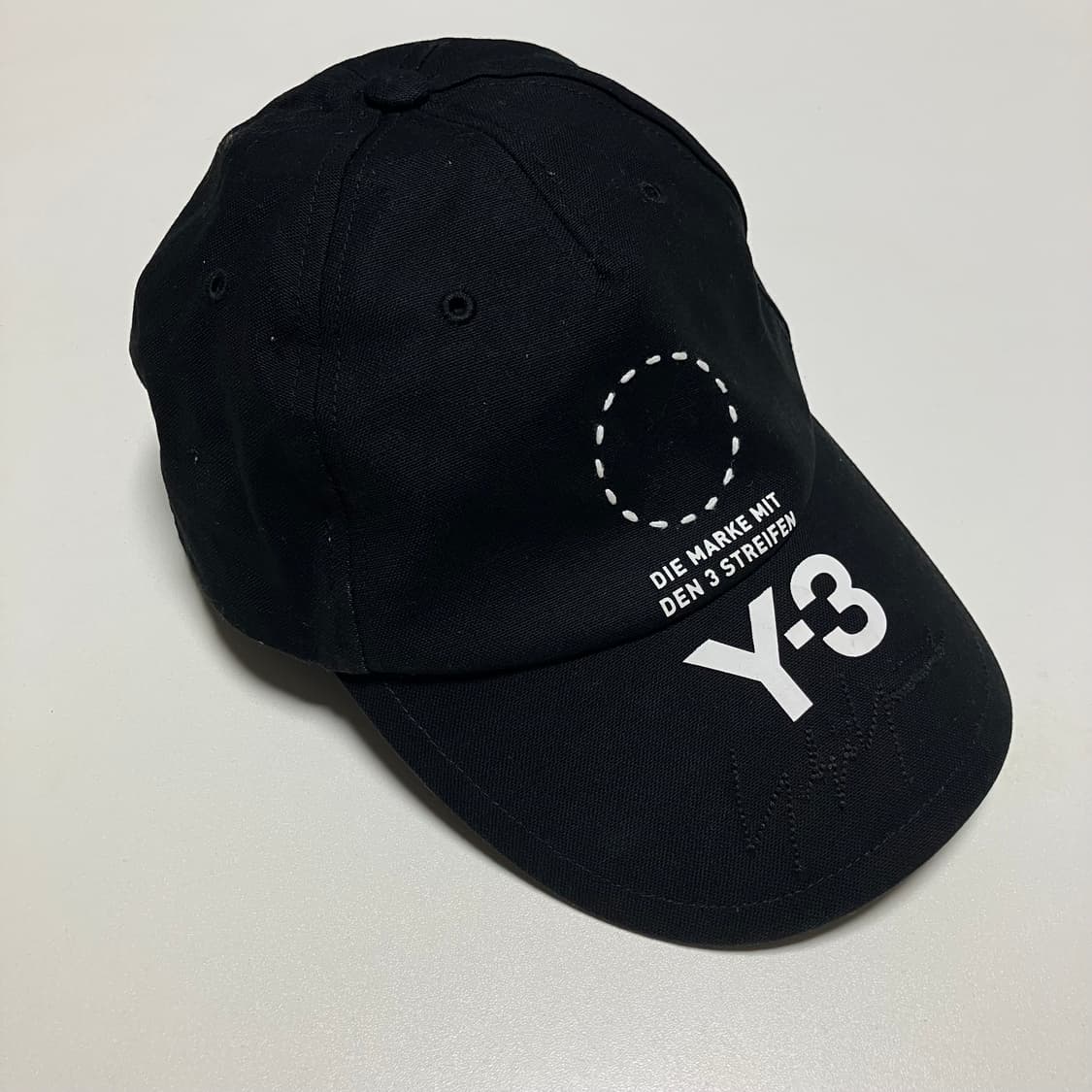 Y-3 요지야마모토 자수 볼캡 모자 Black 상품이미지2