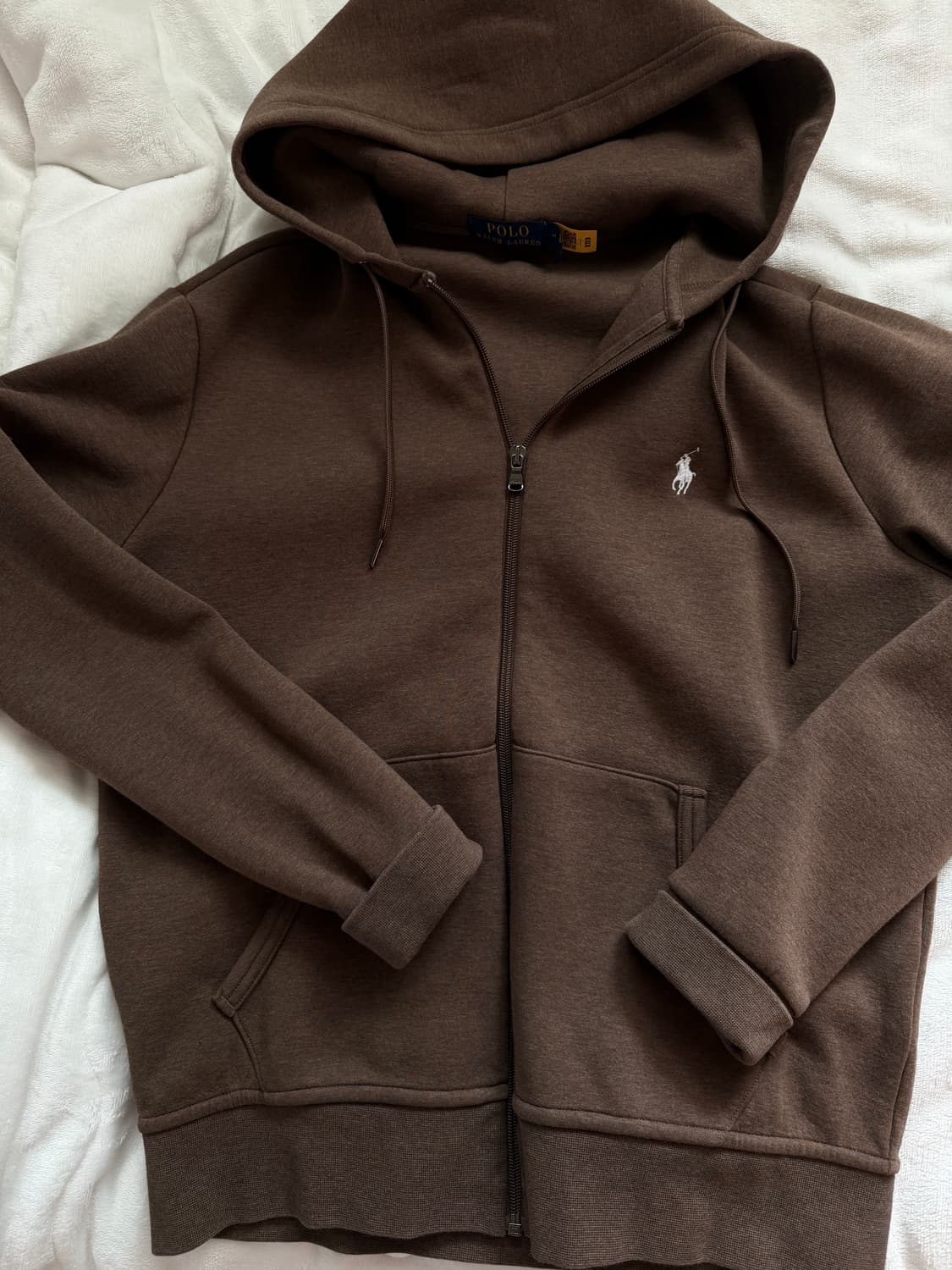 폴로 더블니트 후드집업 브라운 M 상품이미지2