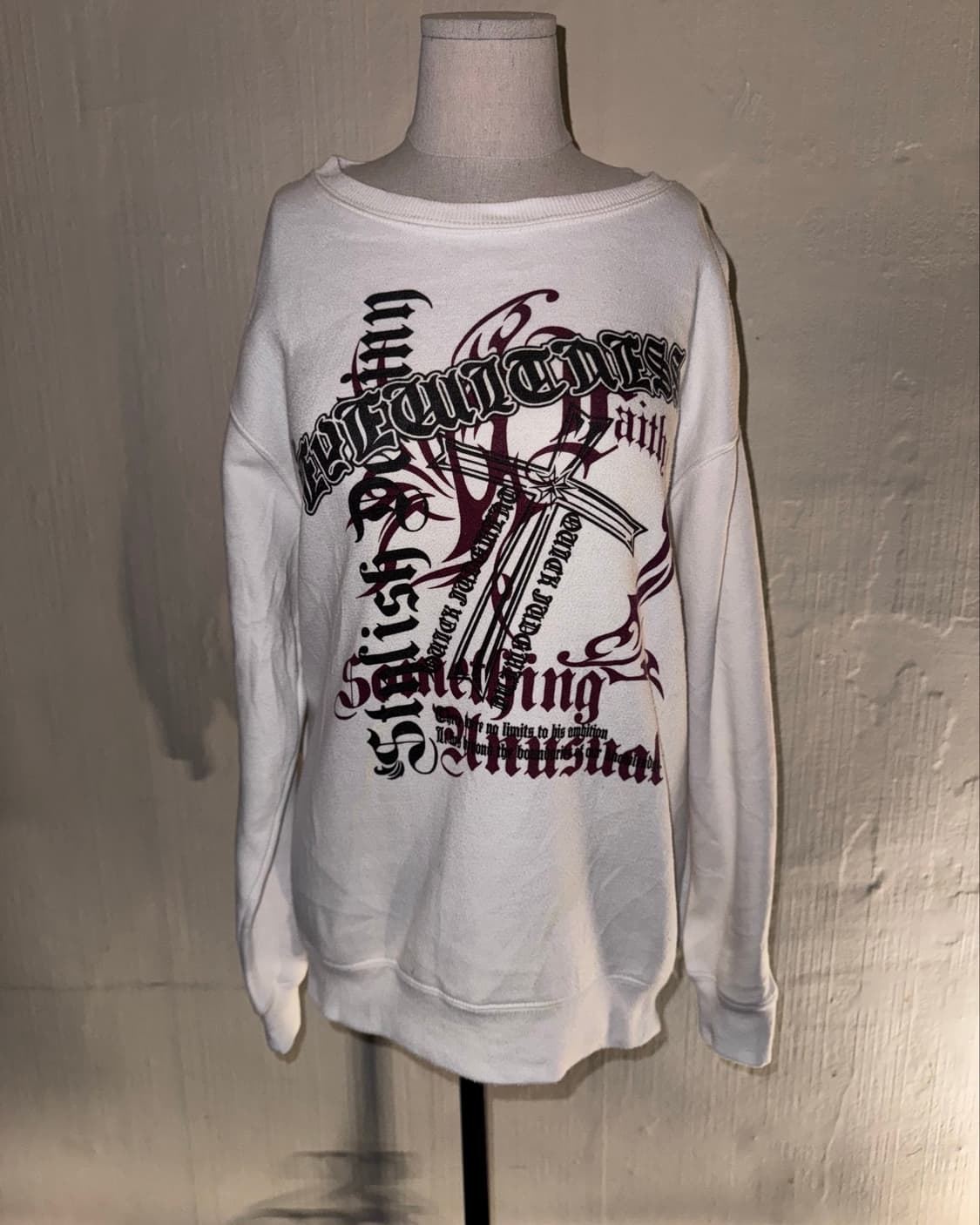 Y2K Gothic lettering oversized fit sweat 상품이미지1