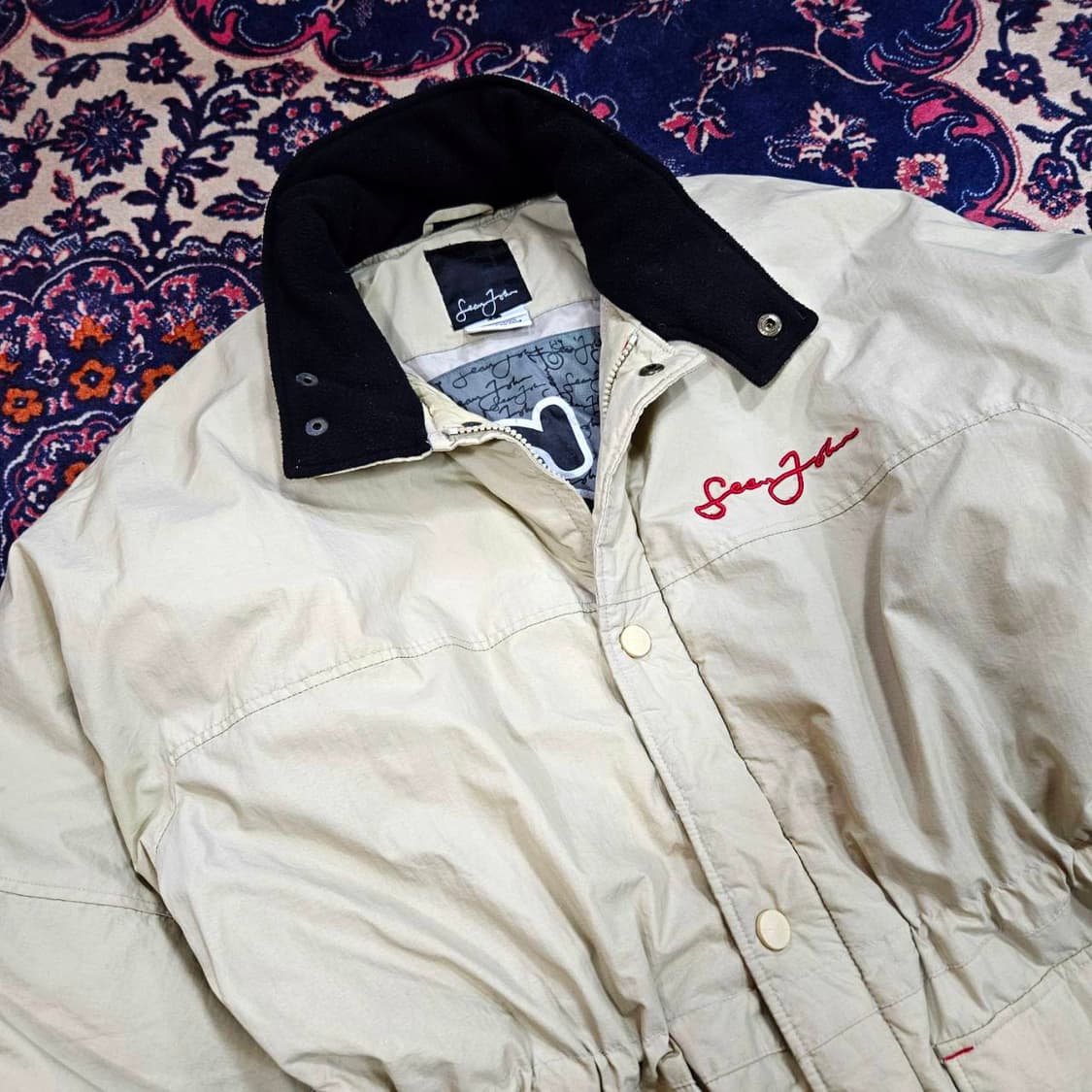  SeanJohn 빈티지 레드자수 덕다운 패딩 점퍼  상품이미지2