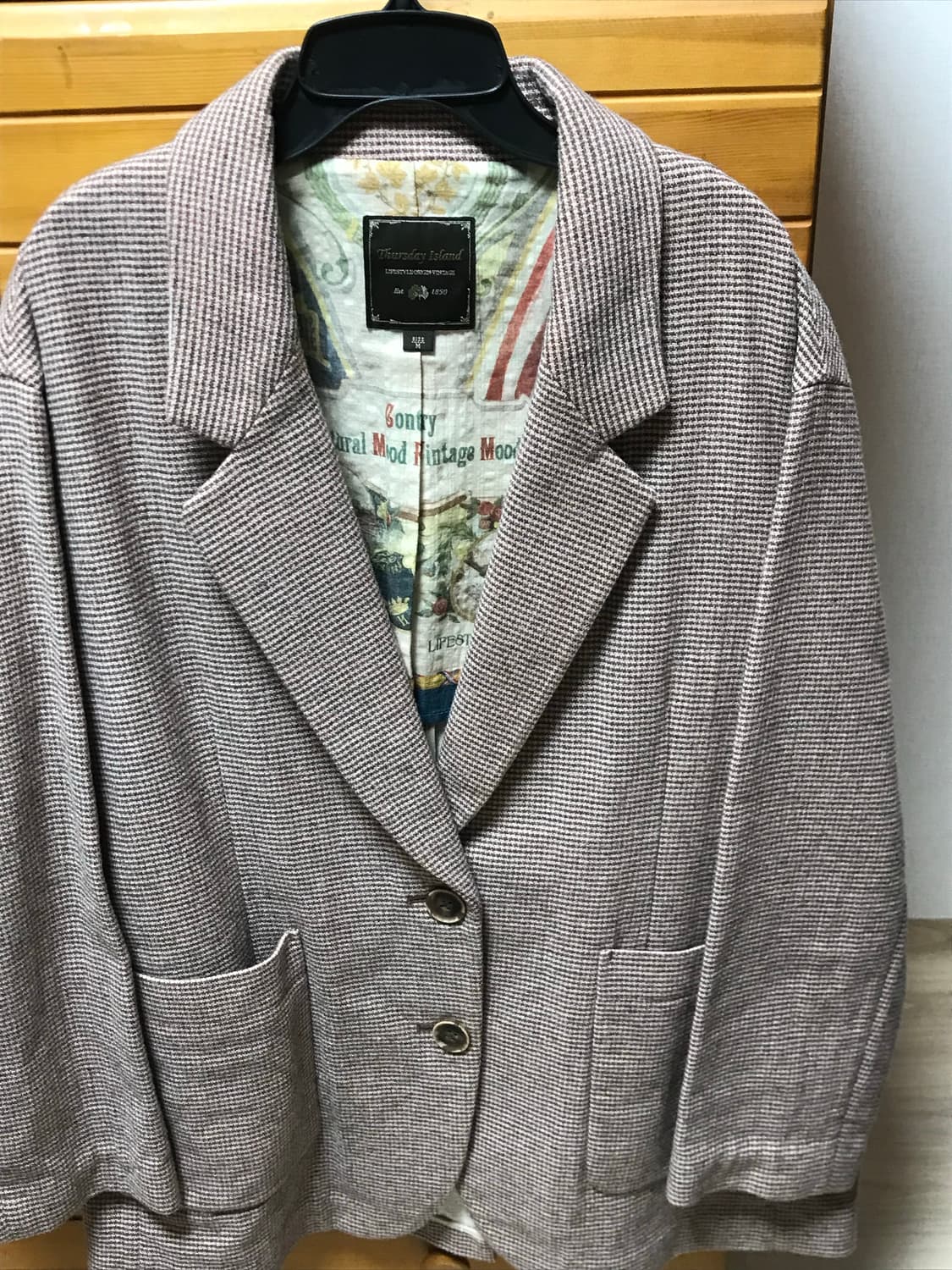 써스데이 아일랜드 빈티지스타일 체크자켓 상품이미지4