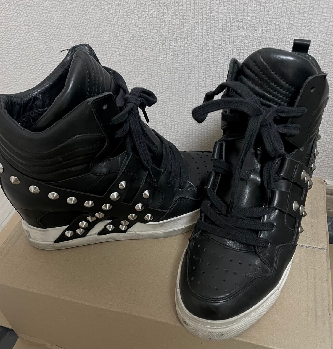 Ash clash nappa 스터드 웨지힐 스니커즈 상품이미지2