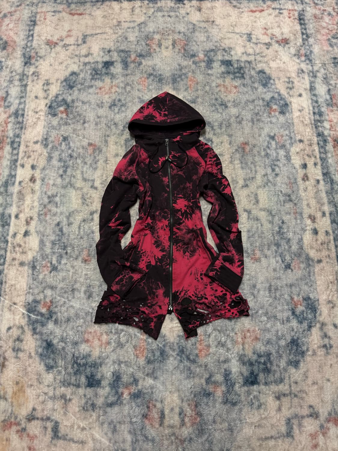 Xfrm 00s red destruction damaged hoodie 상품이미지1