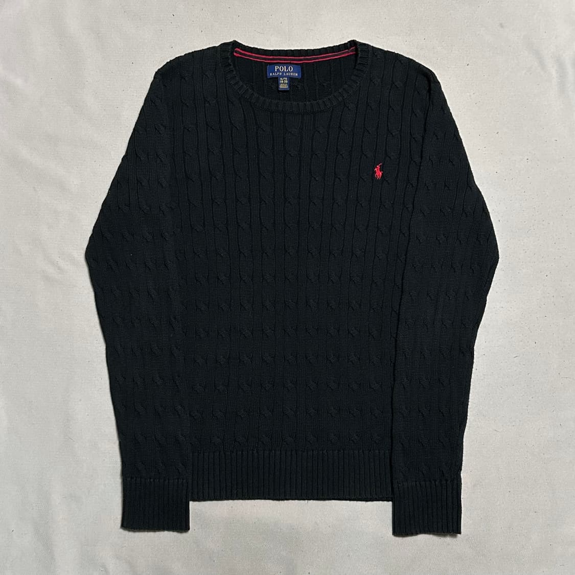 XL 폴로랄프로렌 코튼 케이블 블랙 니트 상품이미지2