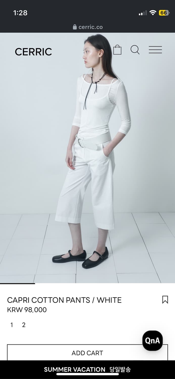 cerric capri cotton pants white 상품이미지2