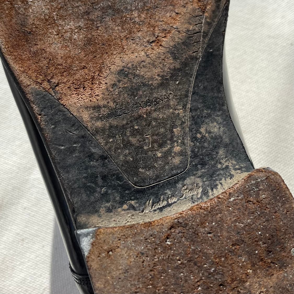 돌체앤가바나 그린 언더톤 블랙 레더 더비 슈즈 상품이미지8