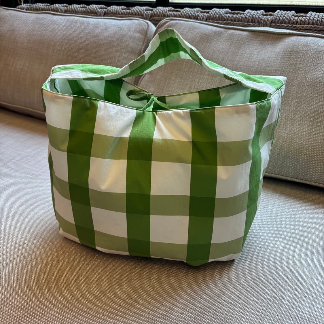 ORR 오르 그린 깅엄 체크 쇼퍼백 숄더백  상품이미지4