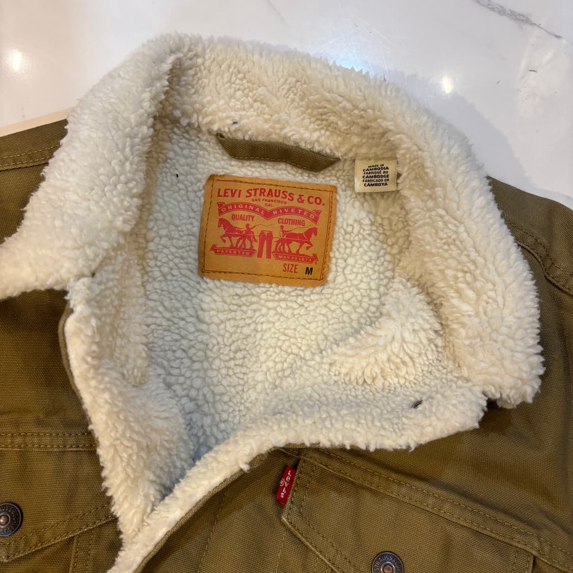 OOS 리바이스 쉐르파 양털 트러커 베이지자켓 M 상품이미지4