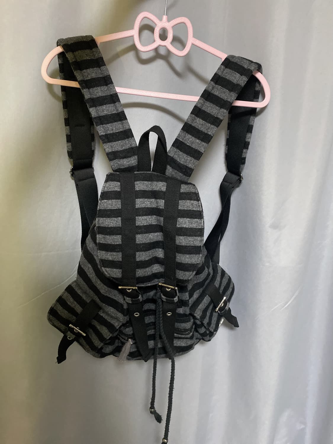 탠스댄스 백팩 Wool stripe backpack_black 판매 상품이미지2