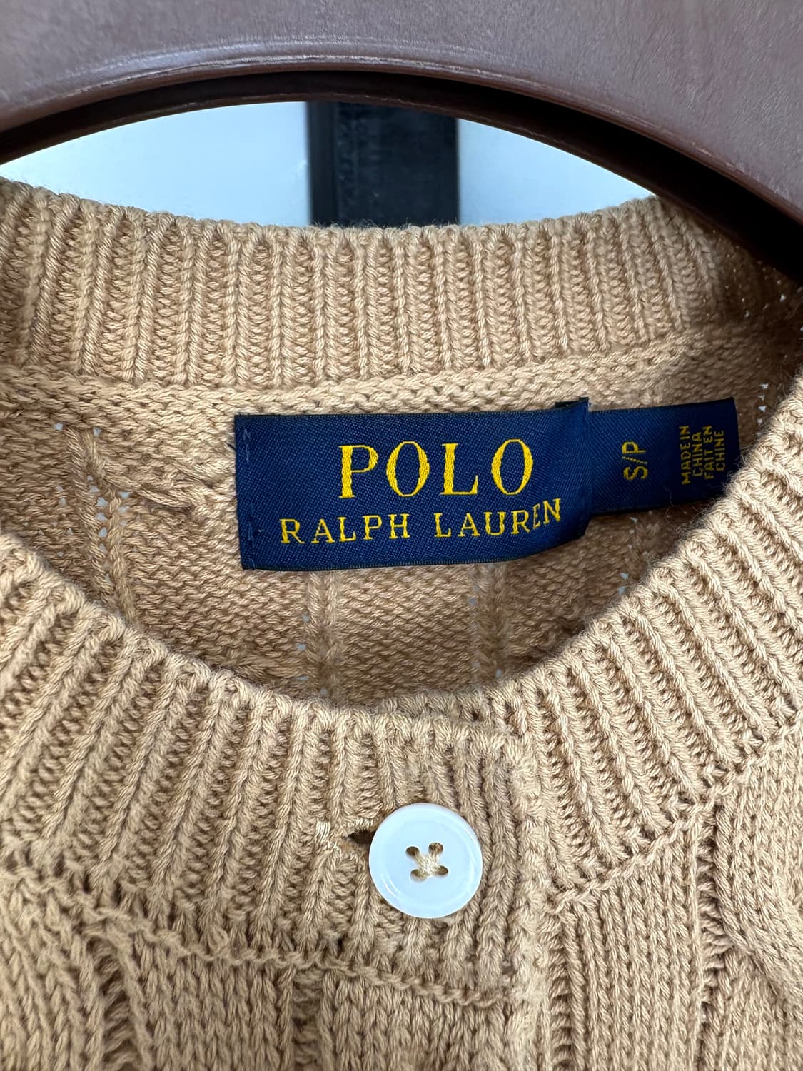 [S]POLO 브라운 꽈배기 반팔 가디건  상품이미지4
