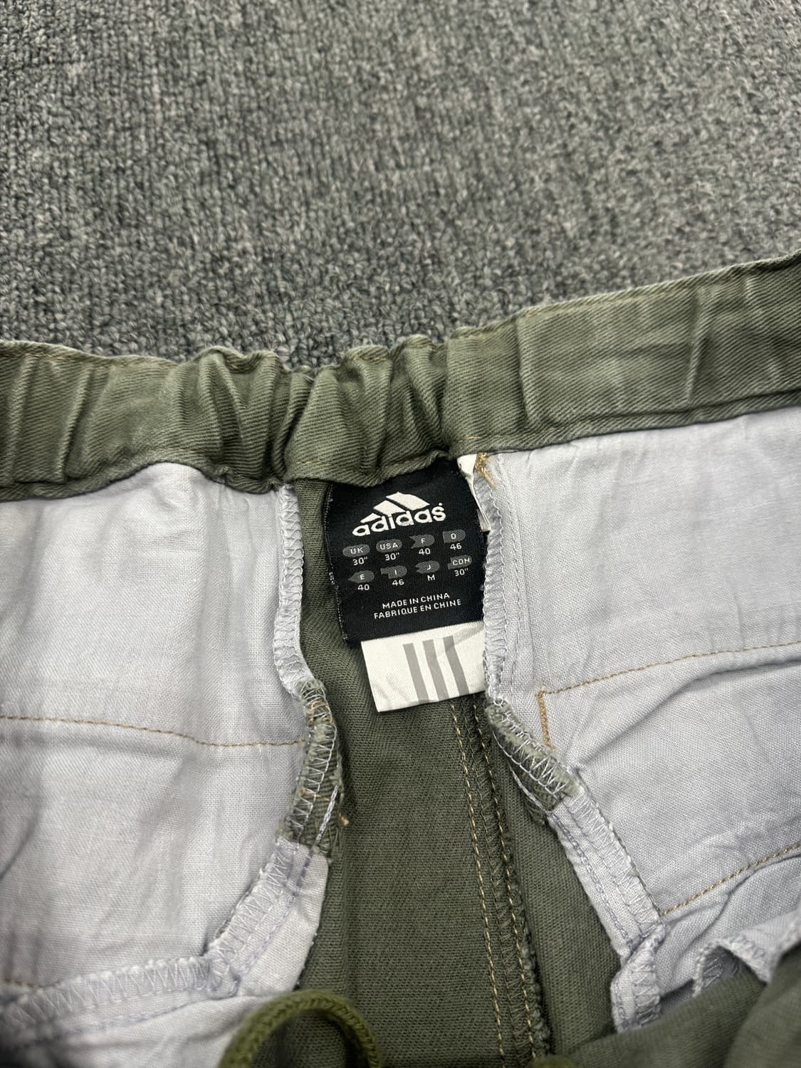 M) 아디다스 삼선 카키 데님팬츠 상품이미지5