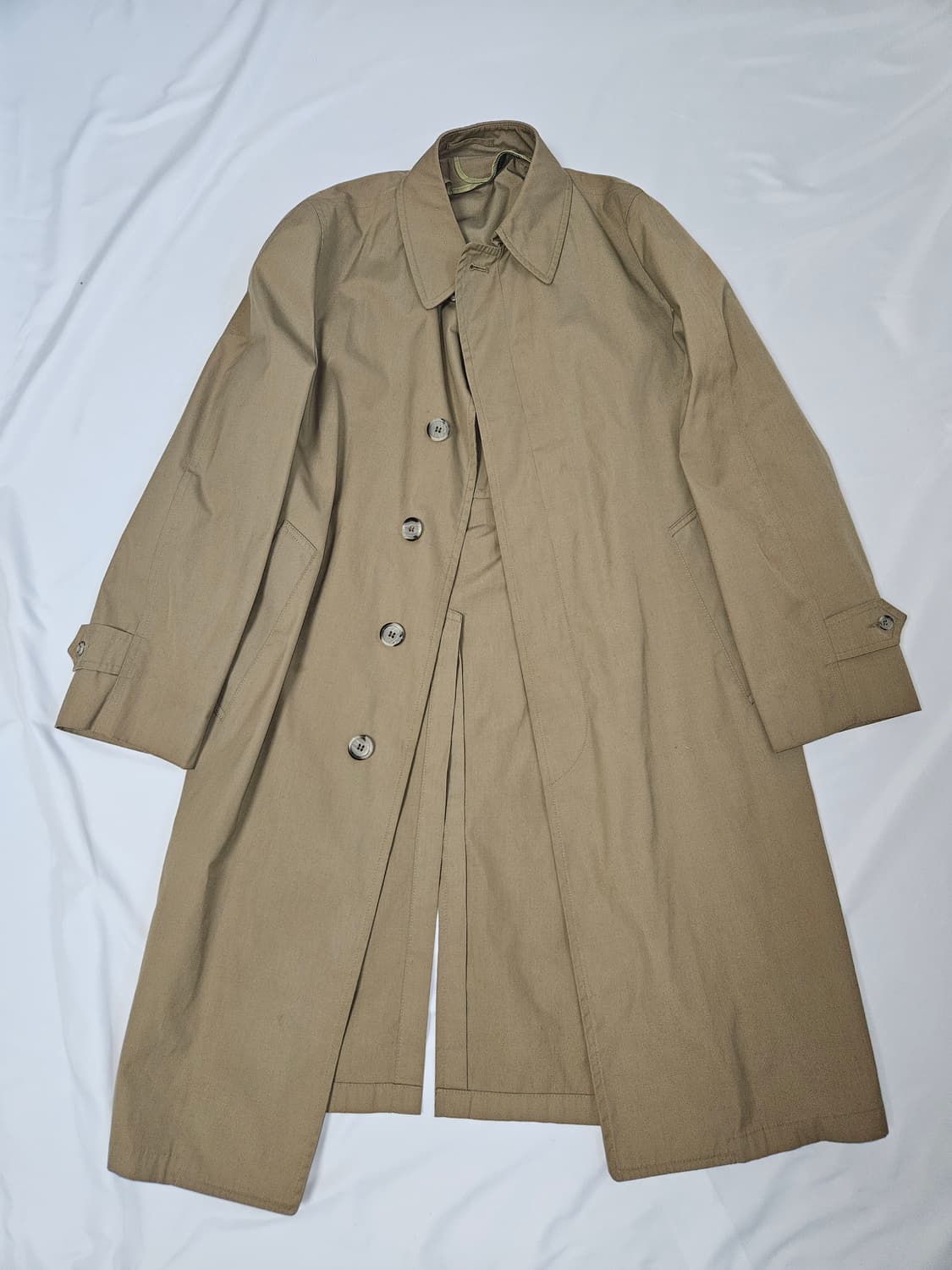 런던포그 히든버튼 싱글 트렌치코트 빈티지 베이지 국내 M 상품이미지2