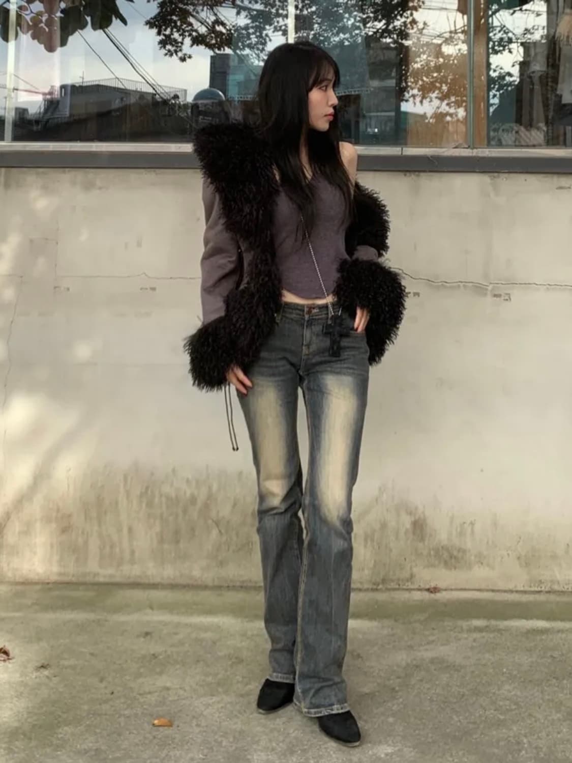 스컬프터 리버시블 퍼 무스탕 자켓(블랙 S) 상품이미지4