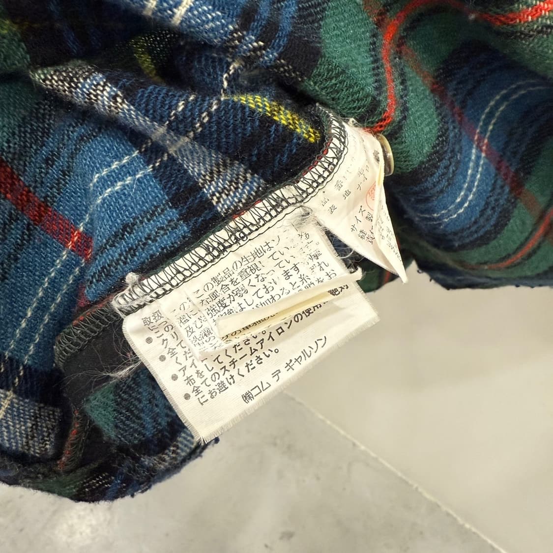 90s COMME des GARCONS 울,나일론 혼방 풀오버 셔츠입니다 상품이미지4