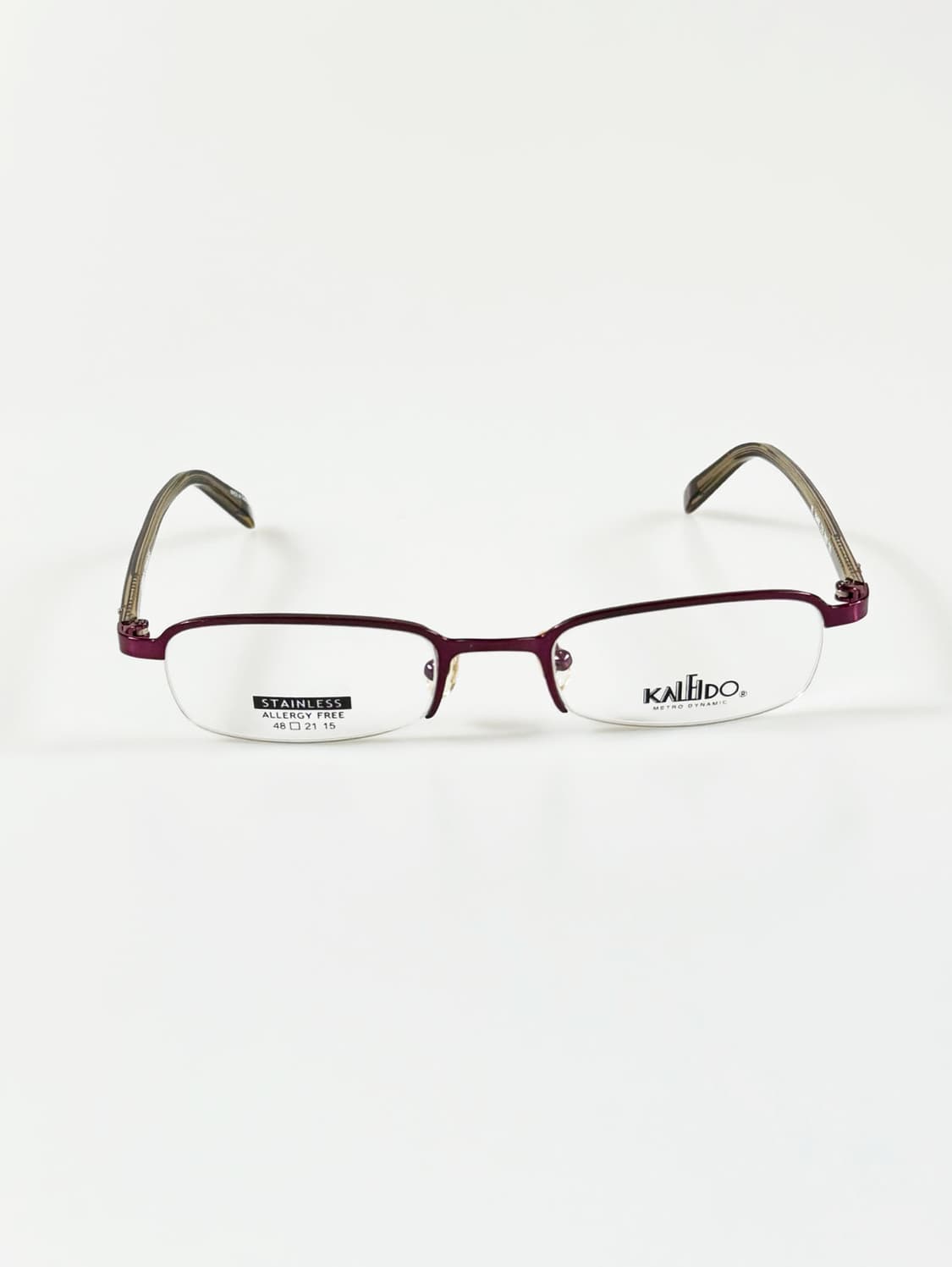 90s KALEIDO 스퀘어 반무테 빈티지 데드스탁 안경 상품이미지2