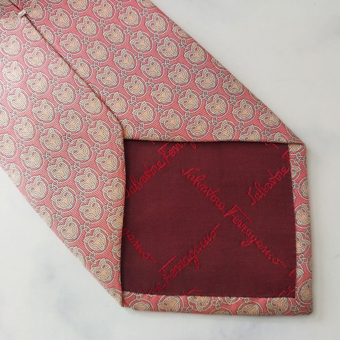 살바토레 페라가모 실크 여우 모티브 넥타이 9cm A+등급 k2019 상품이미지7