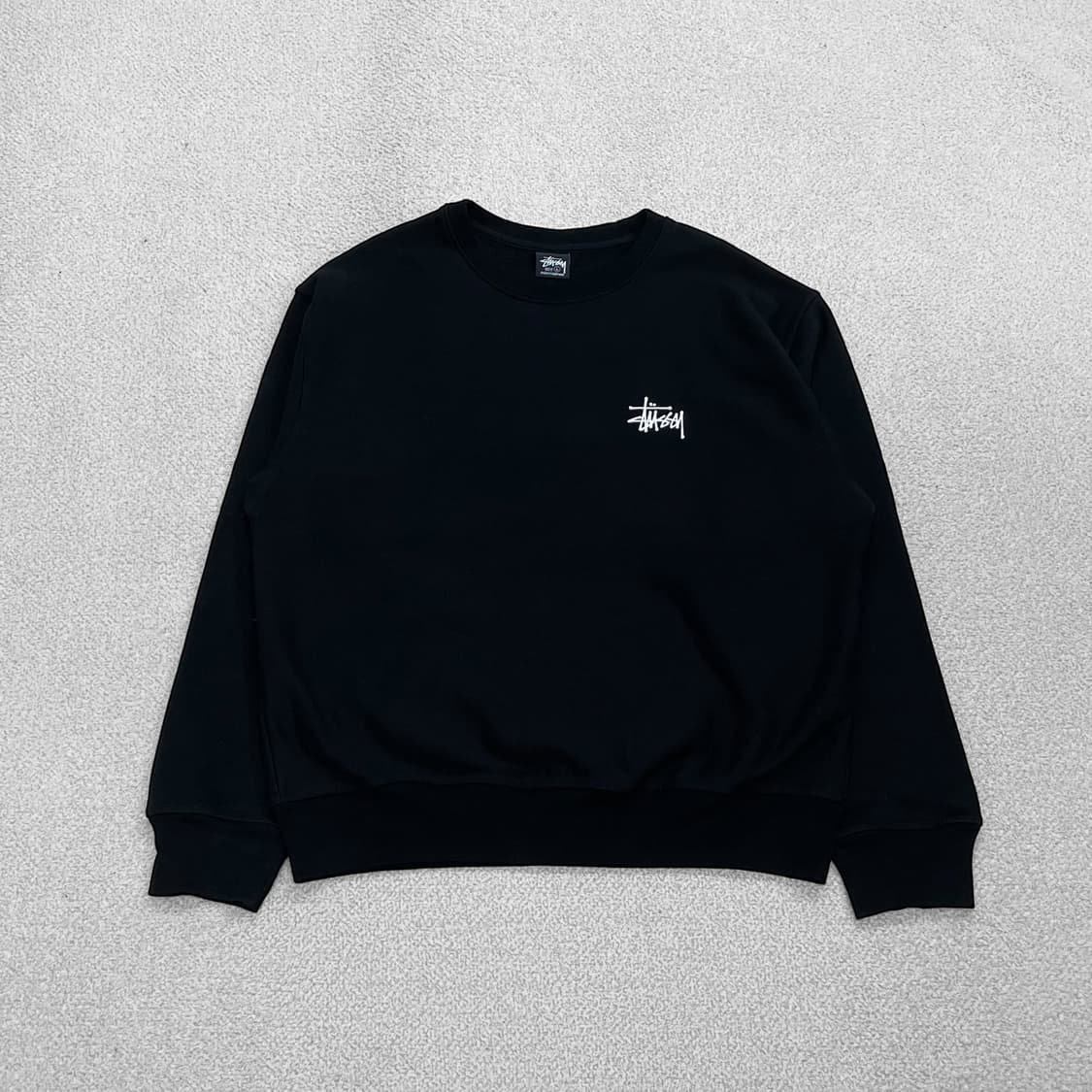 스투시 Stussy 베이직 로고 크루넥 맨투맨 블랙 상품이미지2