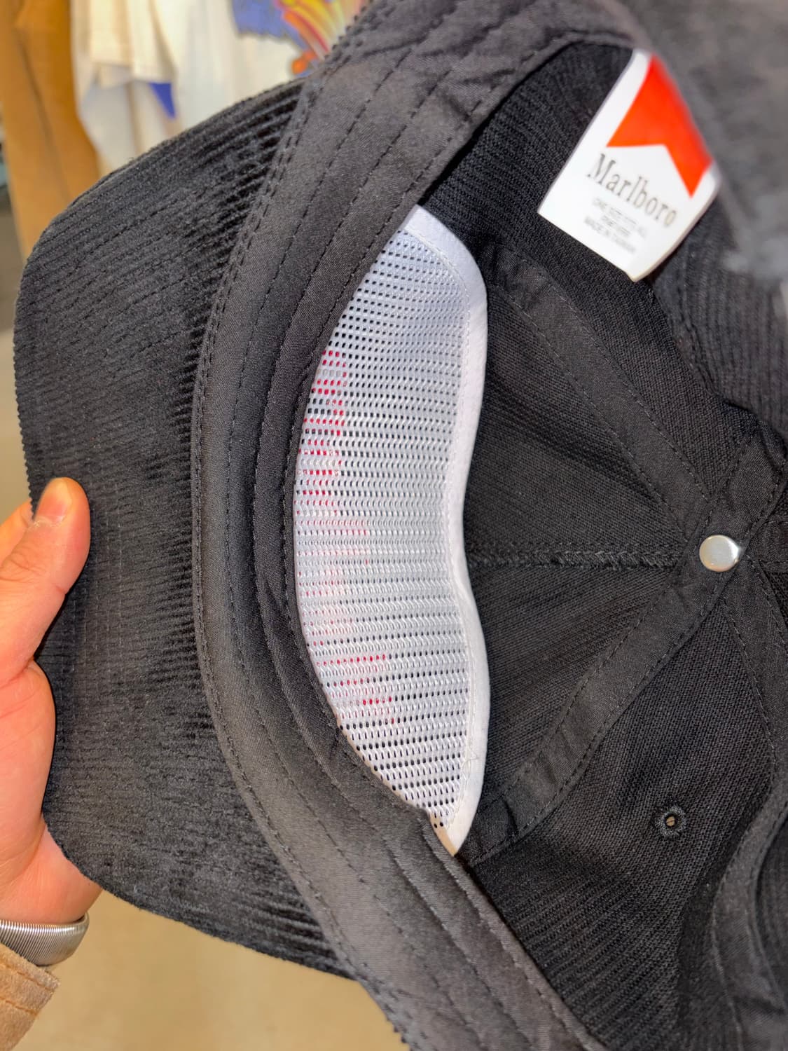 Marlboro logo corduroy black trucker cap 상품이미지7