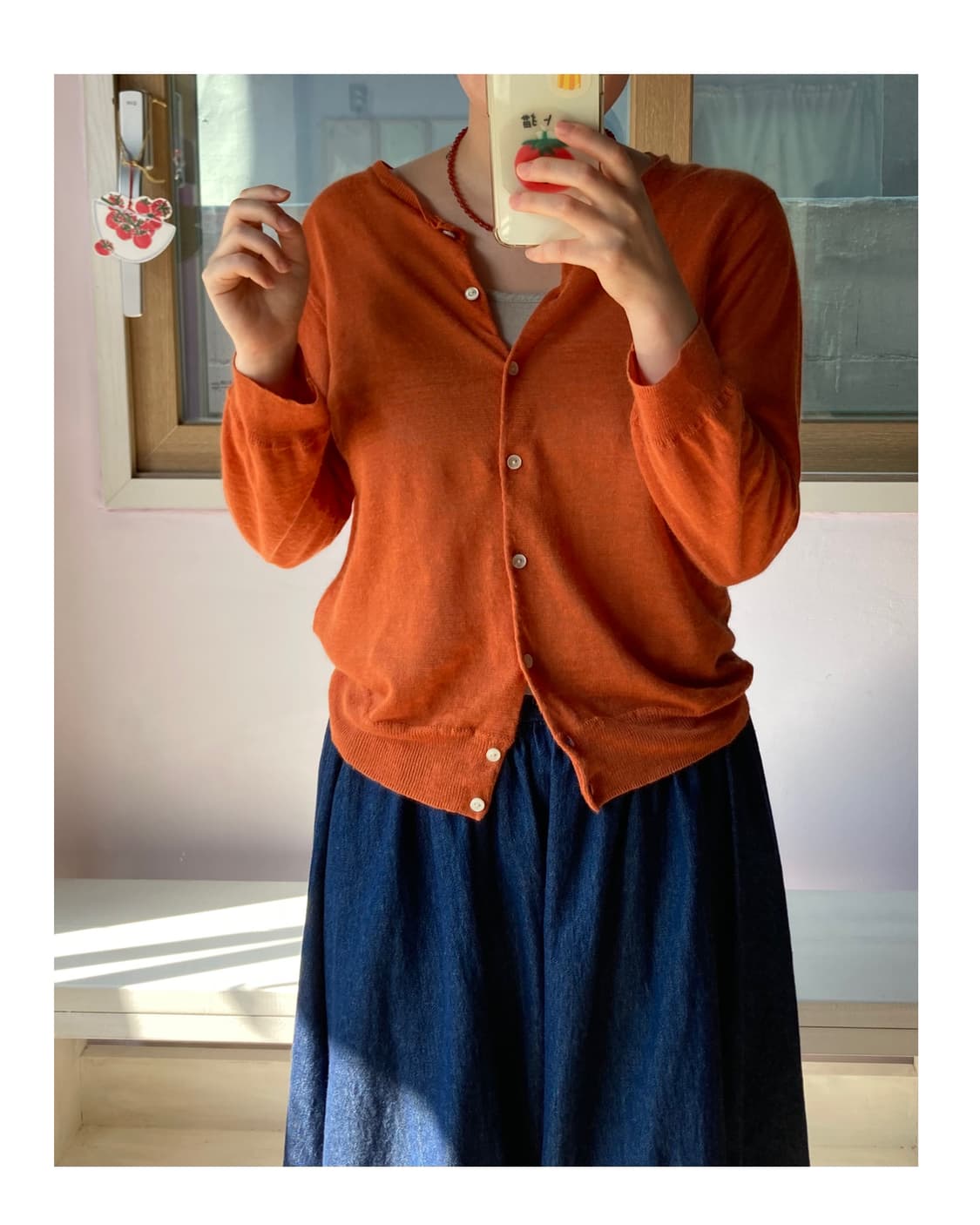오렌지 라미 가디건 상품이미지1