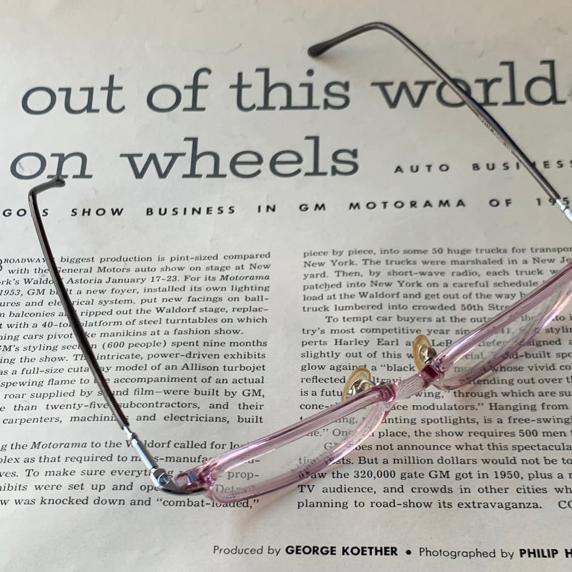 735 데드스탁 투톤 스퀘어 클리어 핑크 초경량 빈티지안경 상품이미지8