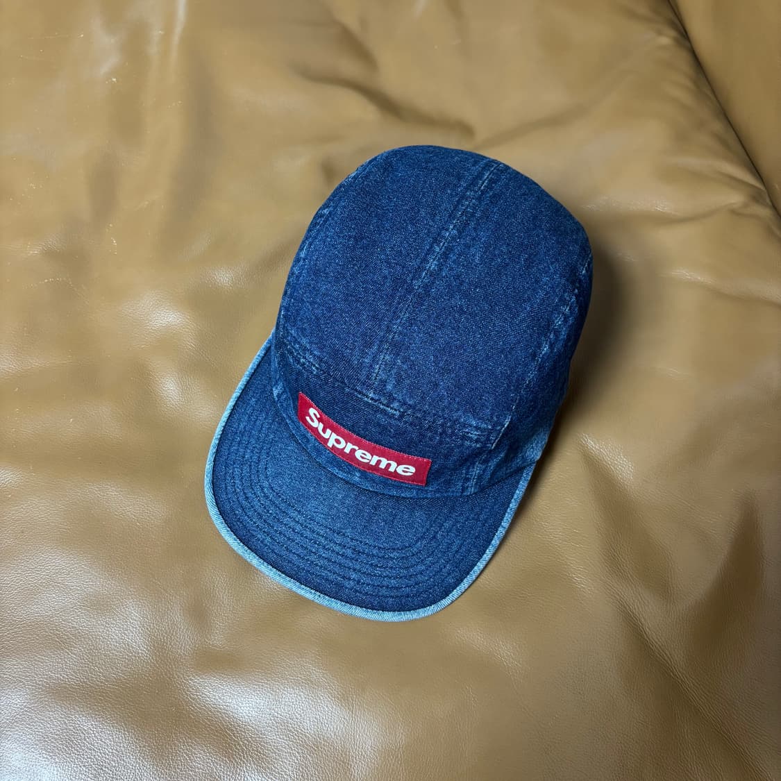 슈프림 캠프캡 모자 박스로고 워시드 데님 상품이미지5