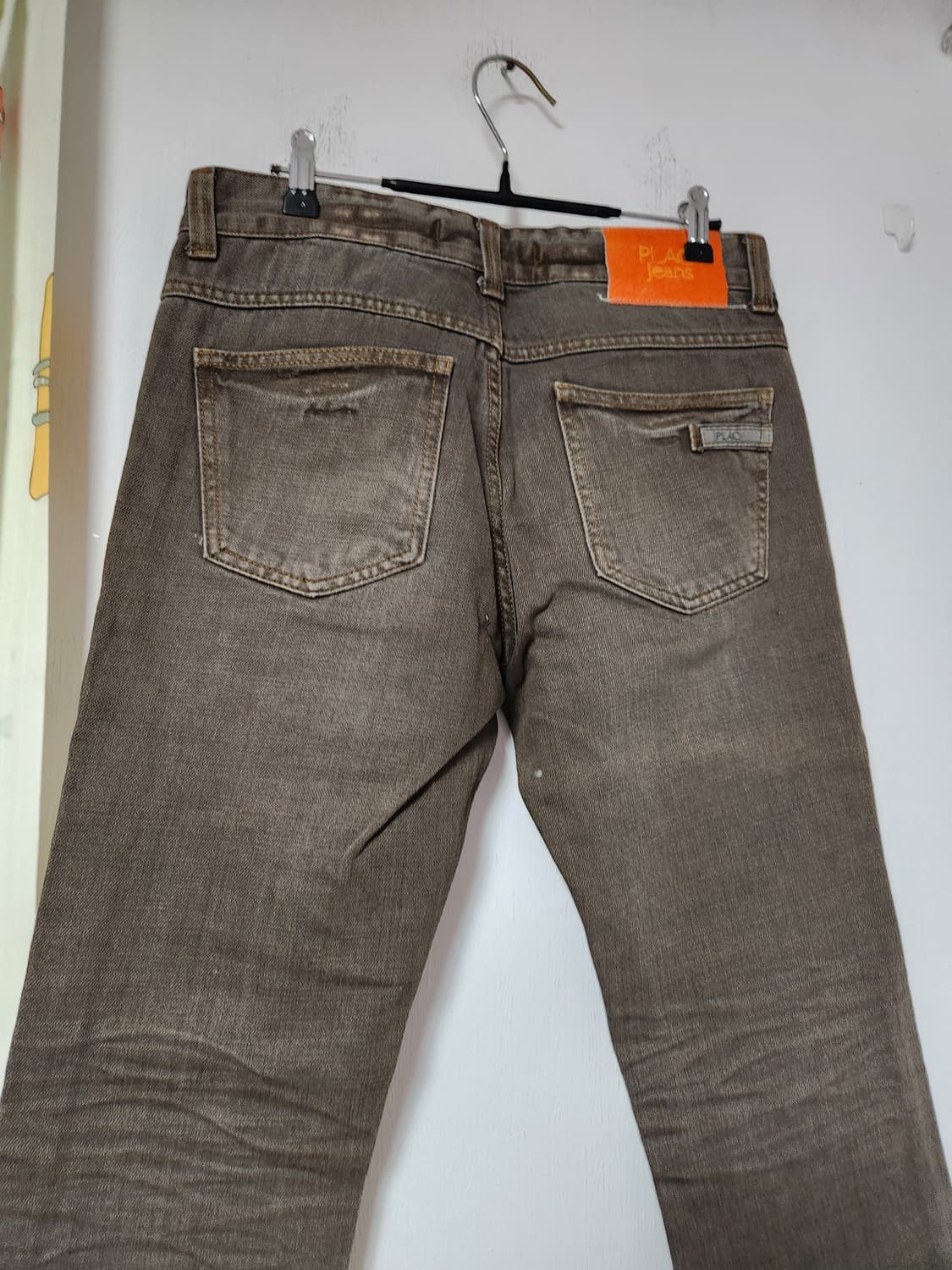 플락진 브라운 워싱 데님 팬츠30 상품이미지4