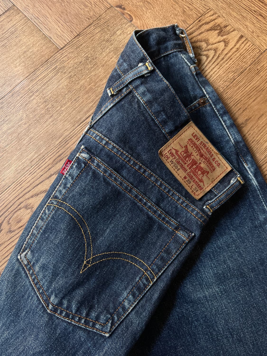 [29]00's 리바이스 W504 재팬메이드 화이트 셀비지 데님 팬츠 상품이미지4