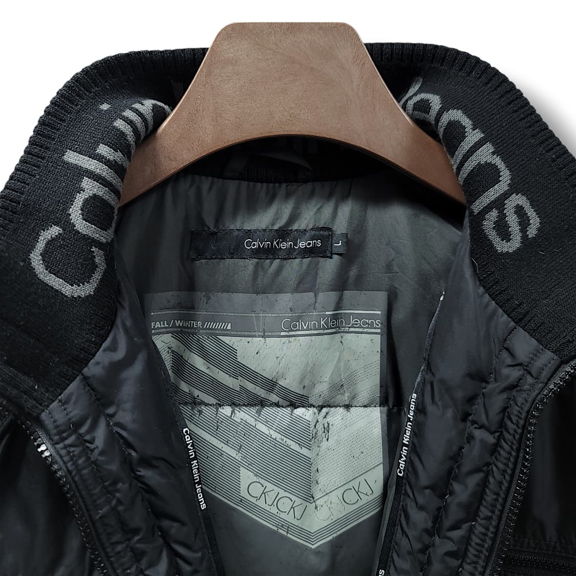 [L] 캘빈클라인 블랙 멀티포켓 나일론 쉘 다운 자켓 상품이미지8
