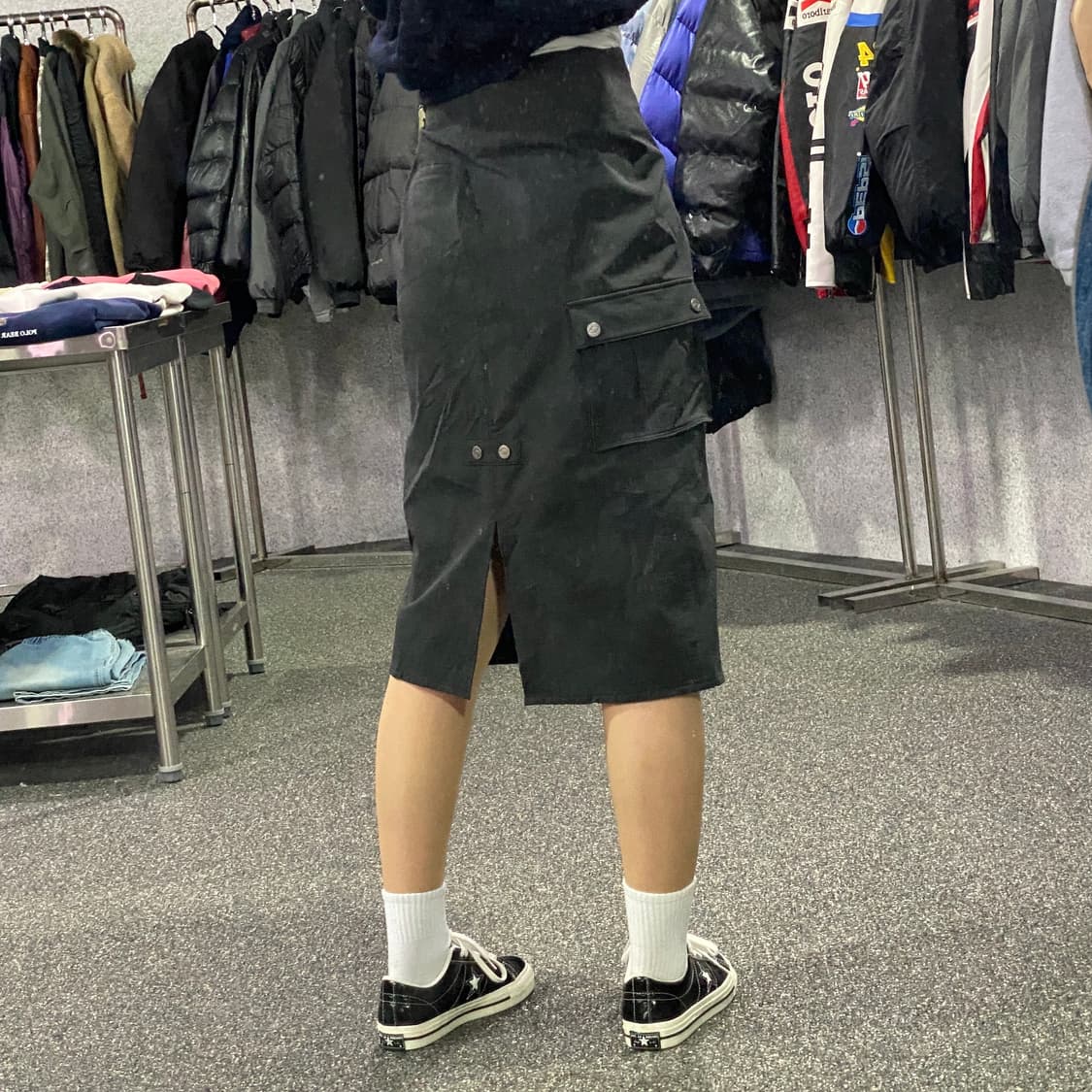 미스치프 차콜 카고 미디 스커트 B4104 상품이미지2