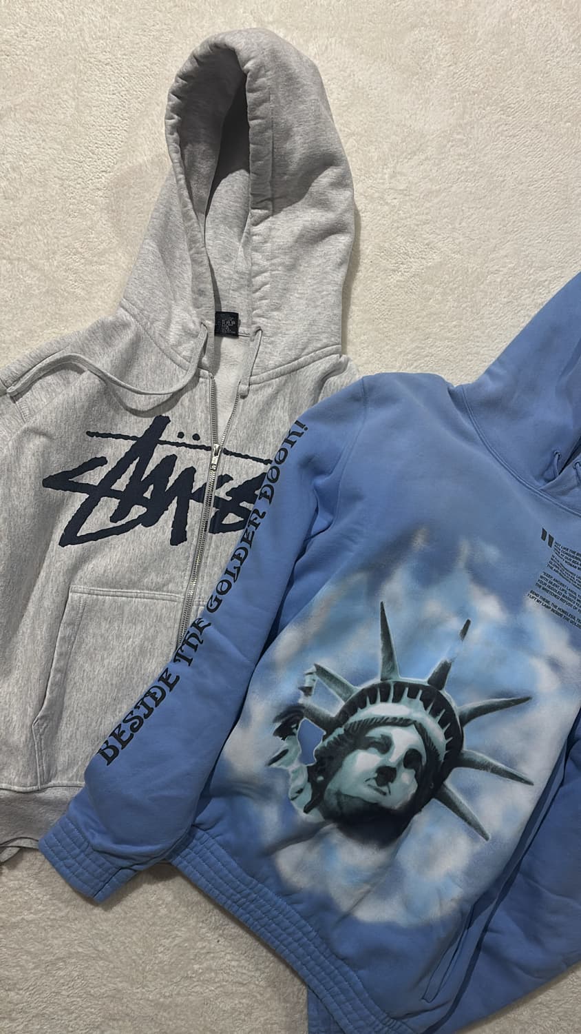 오프화이트 자유의 여신상 후드티 상품이미지1