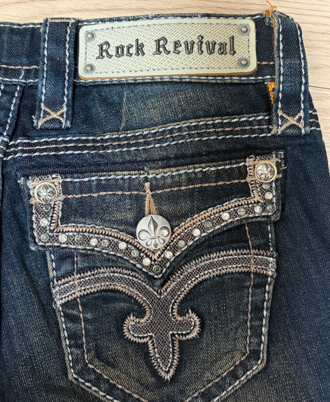 락리바이벌 rock revival 큐빅 로우라이즈 부츠컷 청바지 데님 상품이미지4