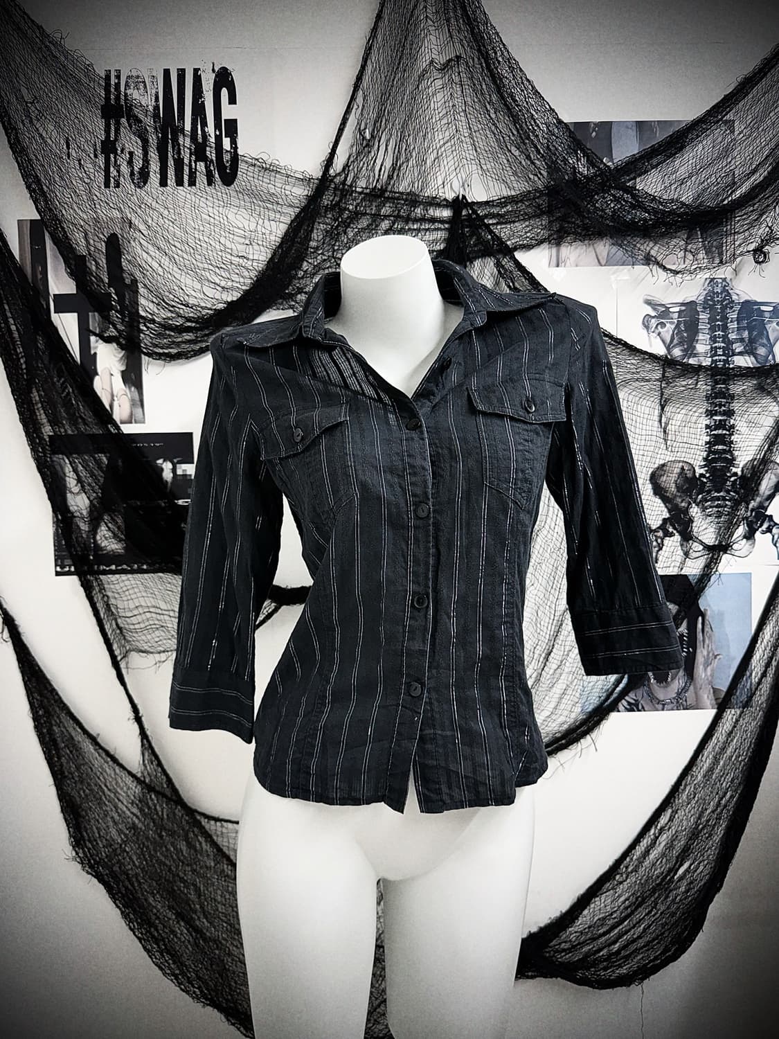 00s punk glitter quartersleeve shirts 상품이미지1