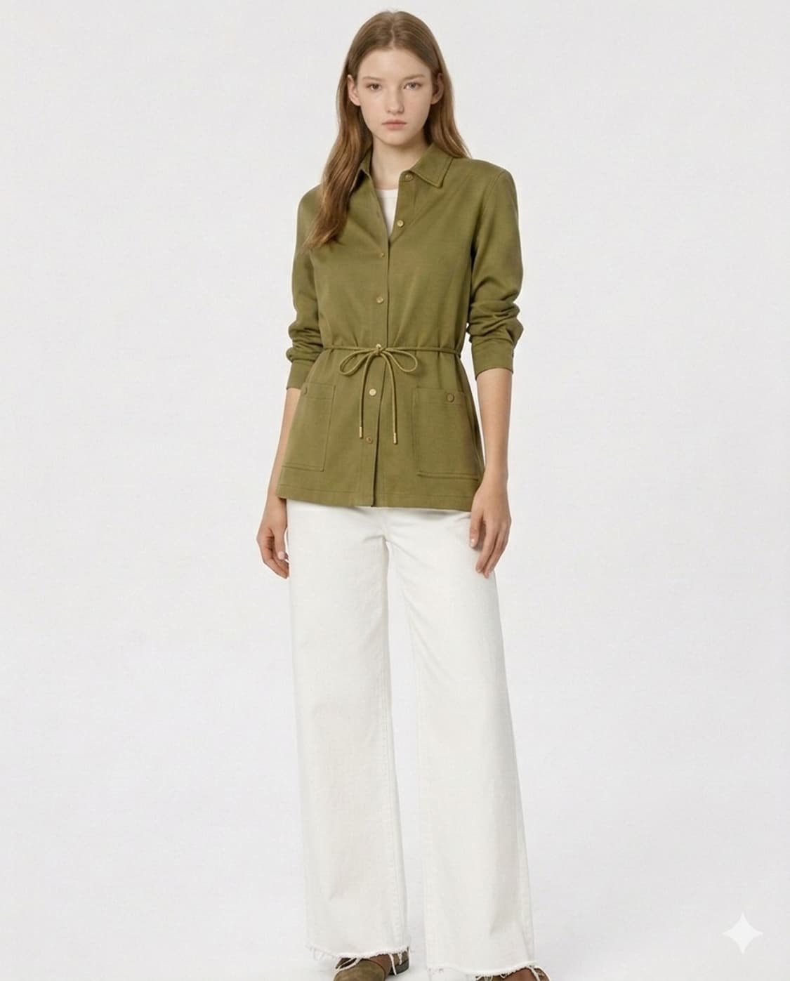 띠어리 벨티드 셔츠형 린넨자켓 66사이즈 상품이미지1