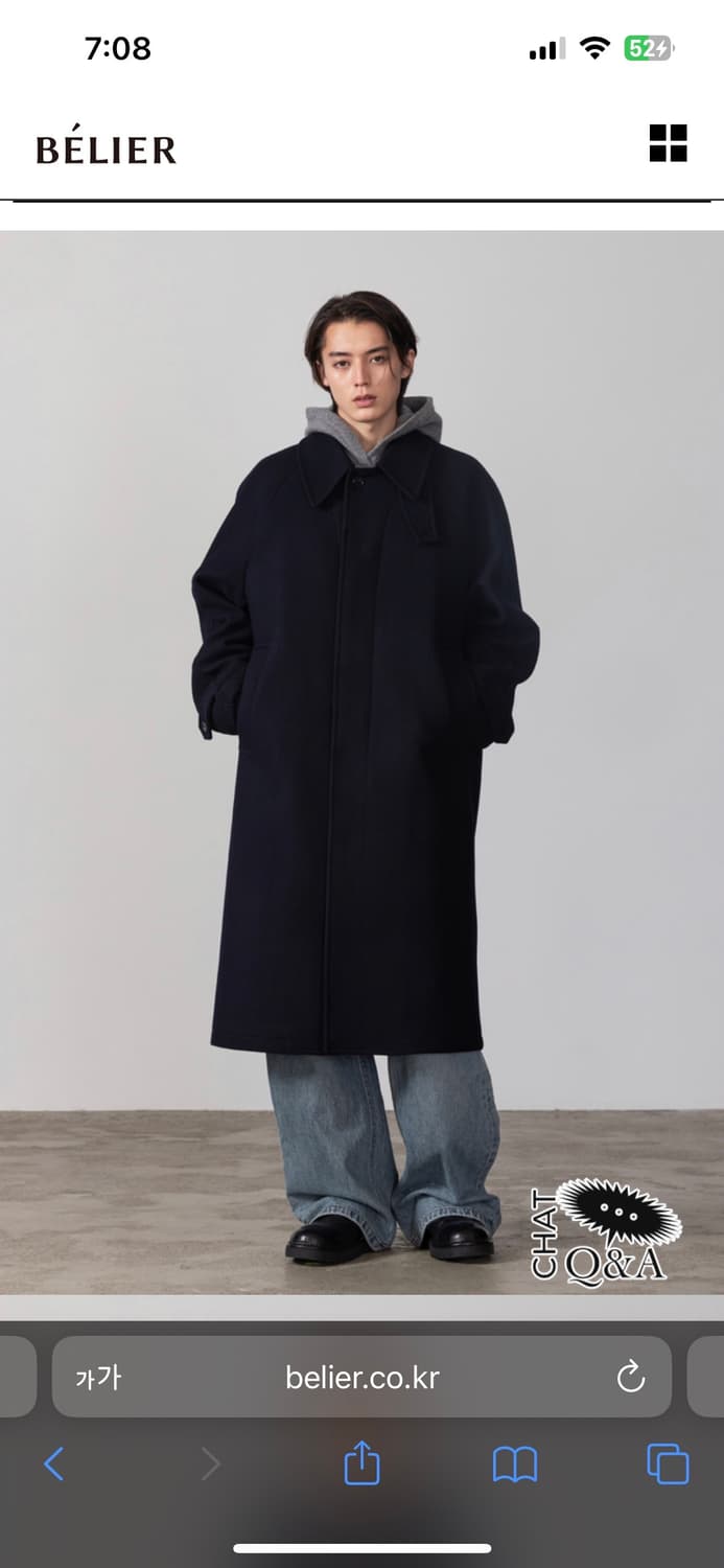 벨리에 발마칸 코트 네이비 상품이미지1