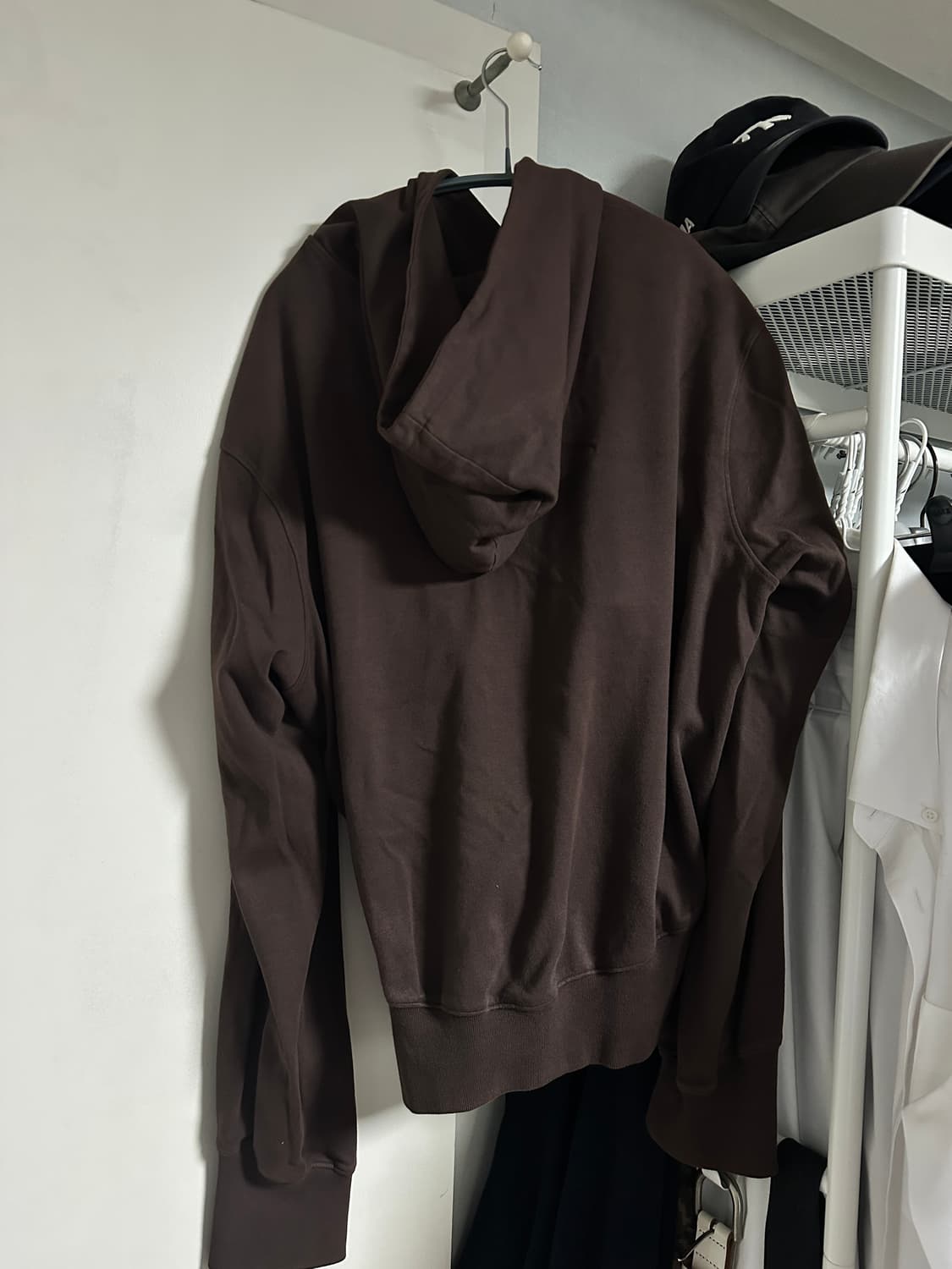 EE(NOUVMAREE) 커브드 후드 집업 Brown XL 상품이미지3