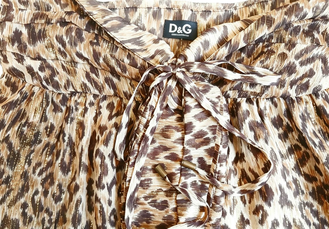 돌체앤가바나(D&G) 골드 펄 레오파드 리본 스커트 상품이미지3