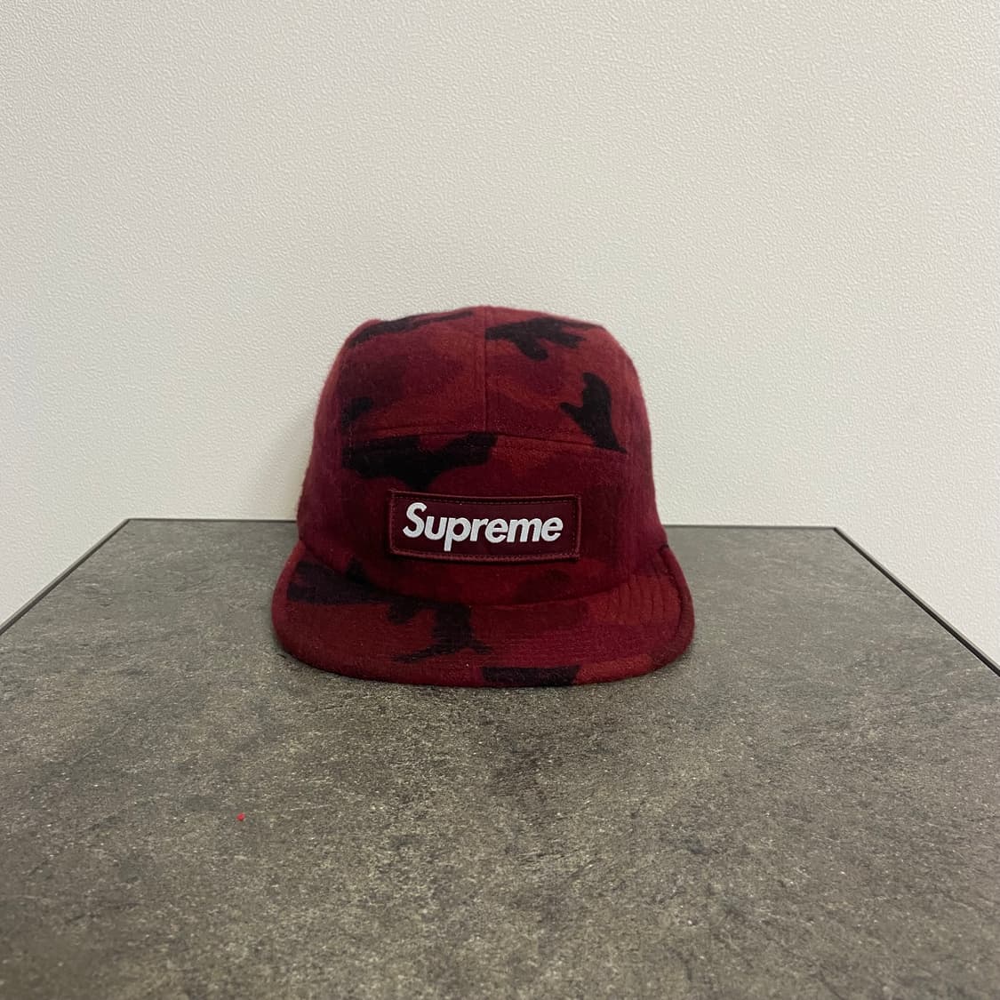 (OS) 슈프림 박스로고 캠프캡 모자 우드랜드 카모 와인 상품이미지1