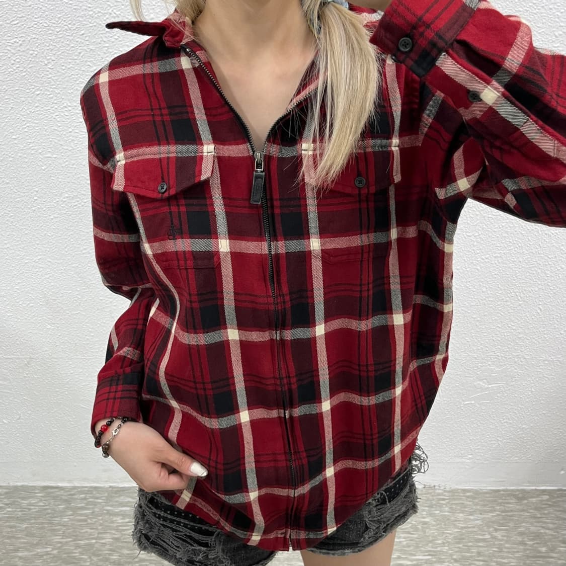 폴로 랄프로렌 90s 레드체크 울자켓 L 상품이미지4