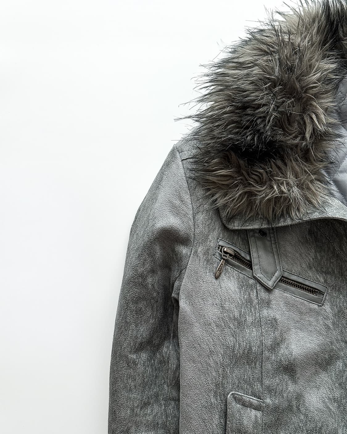 Tornado Mart 00s Grey Wolf Fur Jacket 상품이미지2