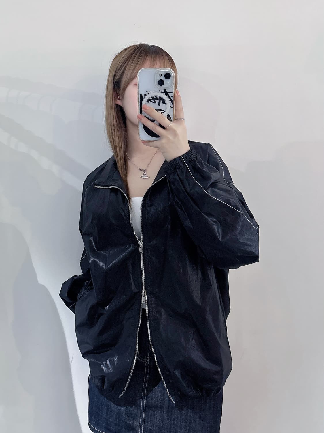 마땡킴 로고 코팅 점퍼 상품이미지2