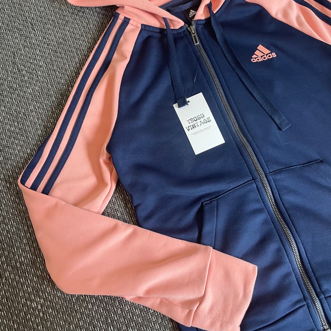 아디다스 네이비핑크 삼선 후드 상품이미지3