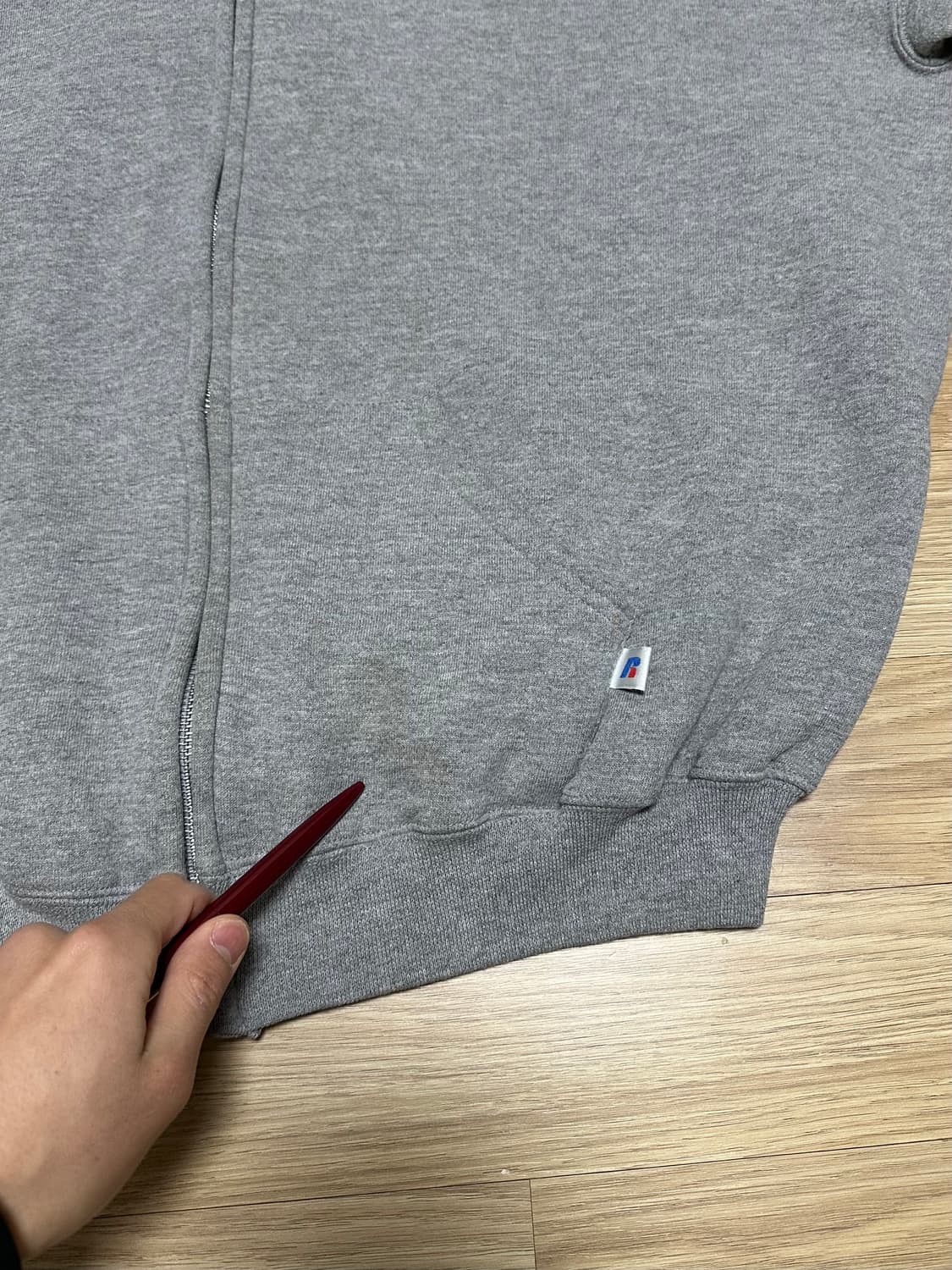 00s 빈티지 러셀 후드집업 그레이 XL 상품이미지6