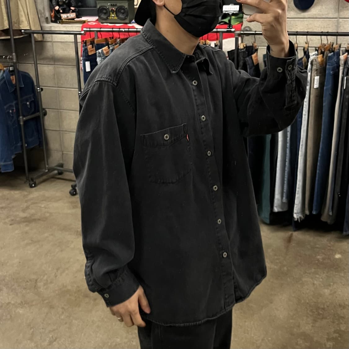 90s 리바이스 블랙 코튼 셔츠 (110) 상품이미지6