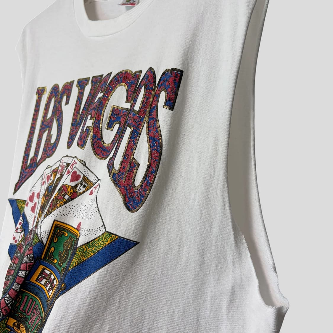 (2XL)90s 빈티지 라스베가스 슬리브리스 티셔츠 상품이미지4