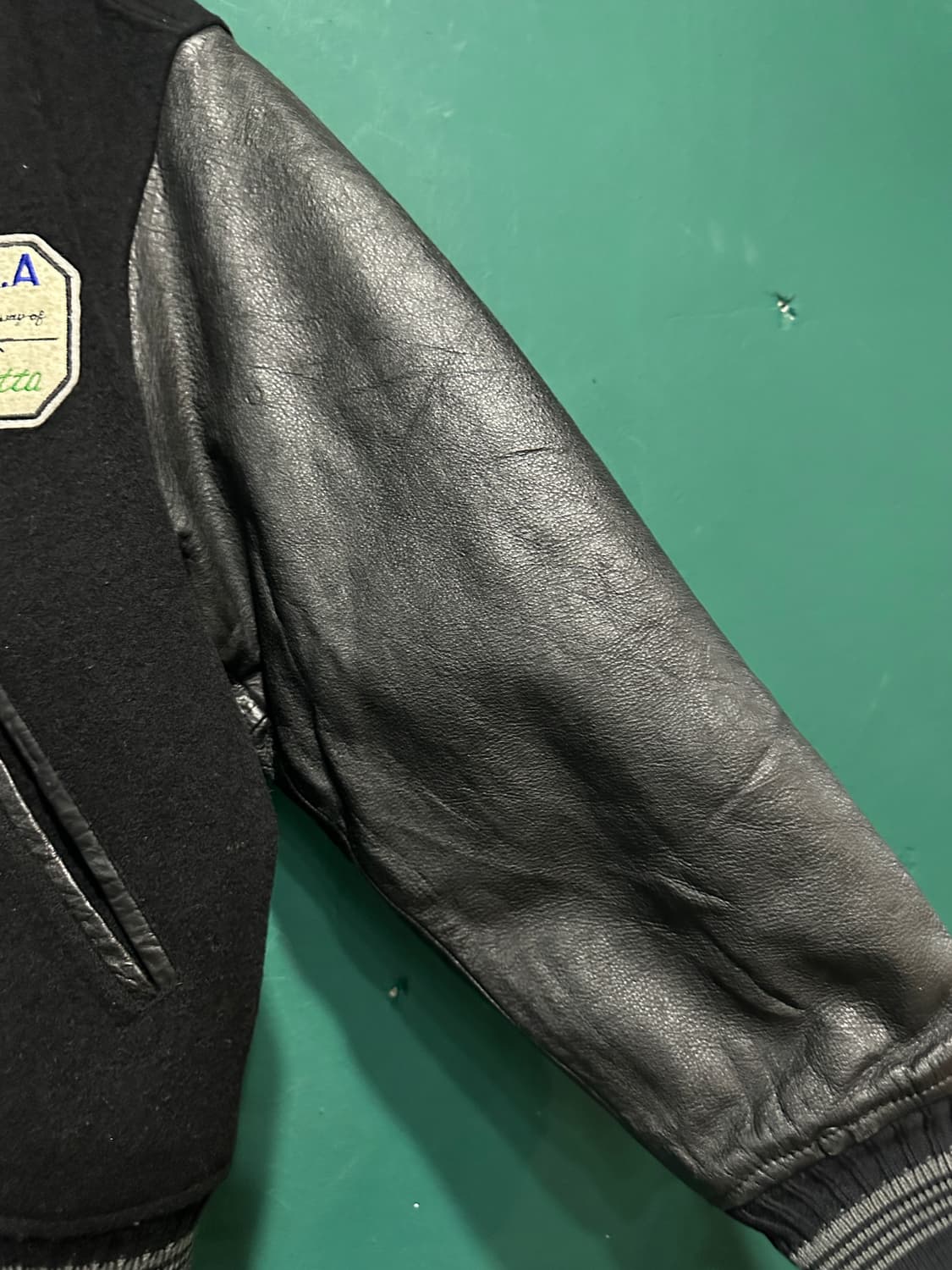 일본판 소가죽 배색 바시티자켓105 상품이미지6