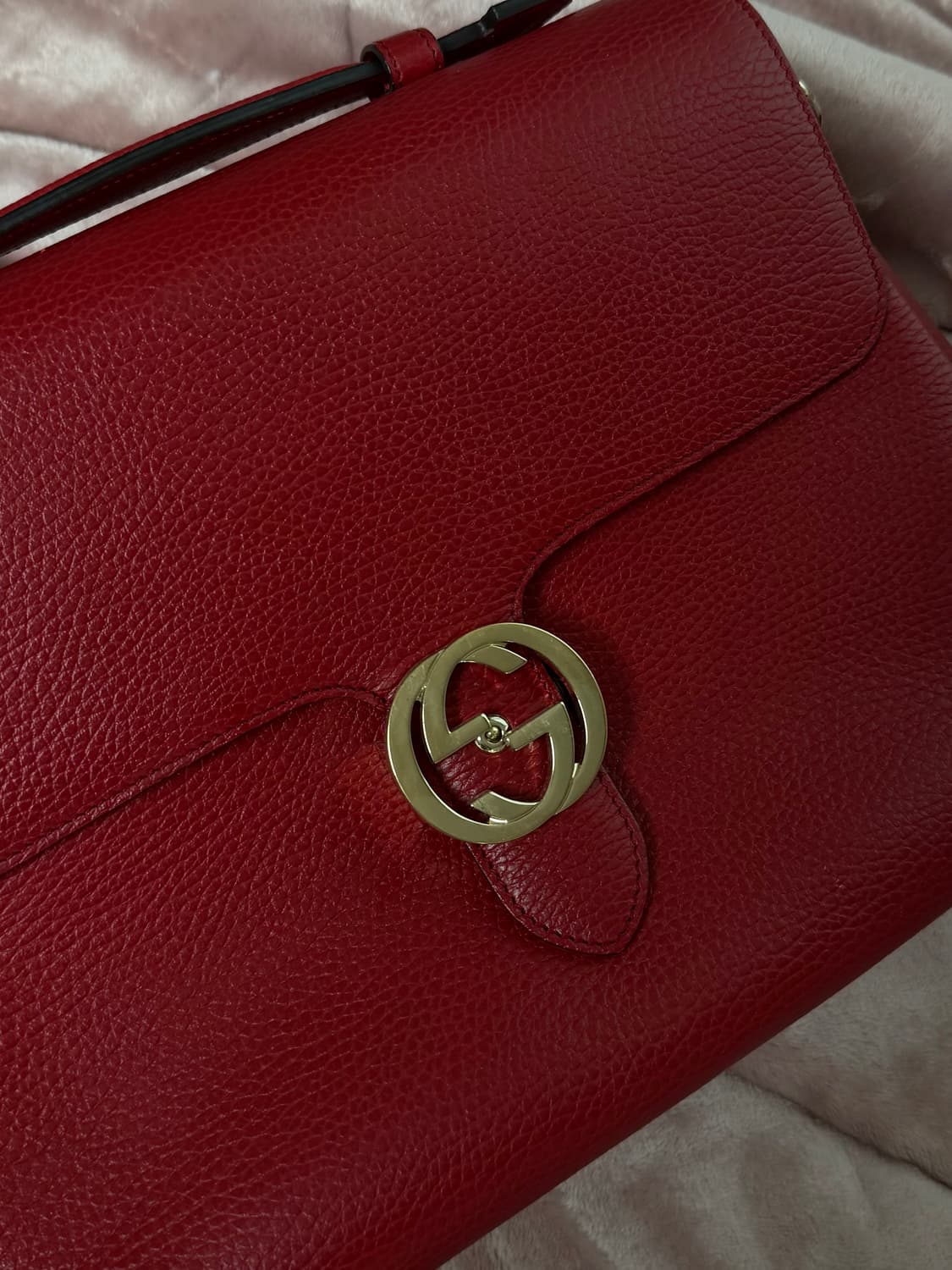 구찌 탑핸들 체인 숄더백 버건디 상품이미지4