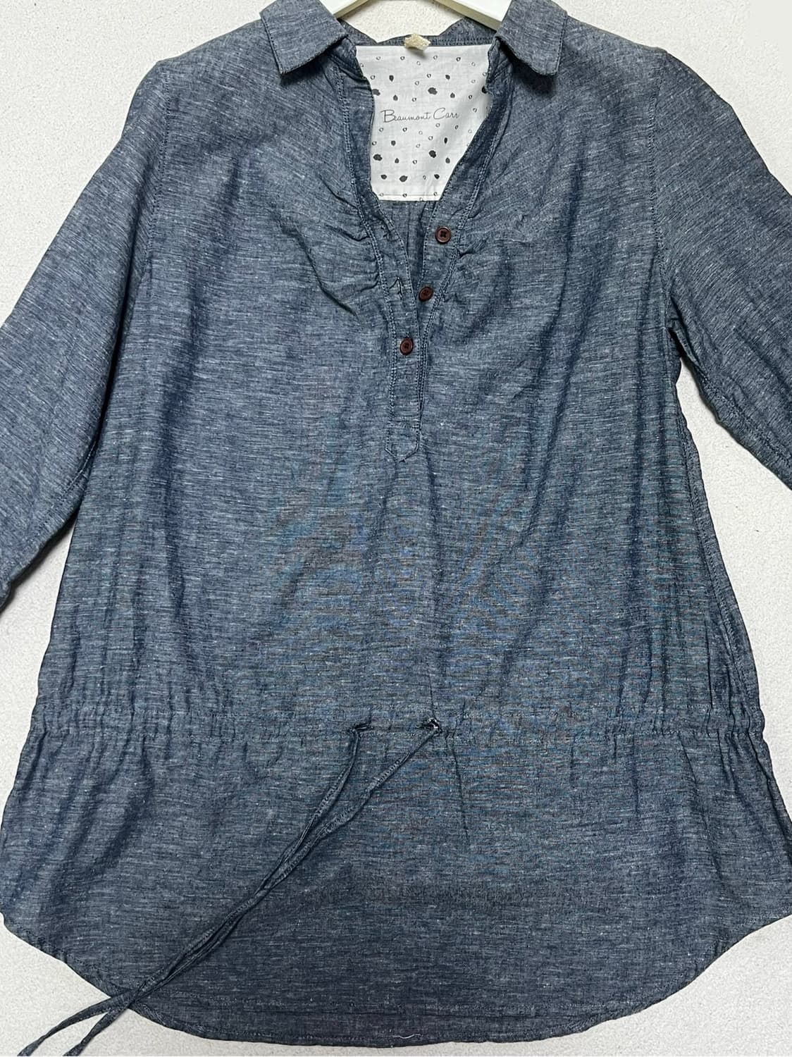 데님st 허리스트링 셔츠 블라우스 상품이미지3