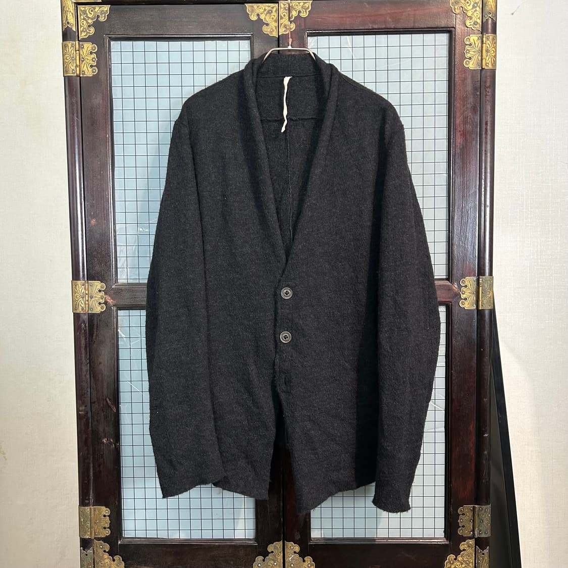 The viridi anne 축융 울 숄 카라 가디건 상품이미지3