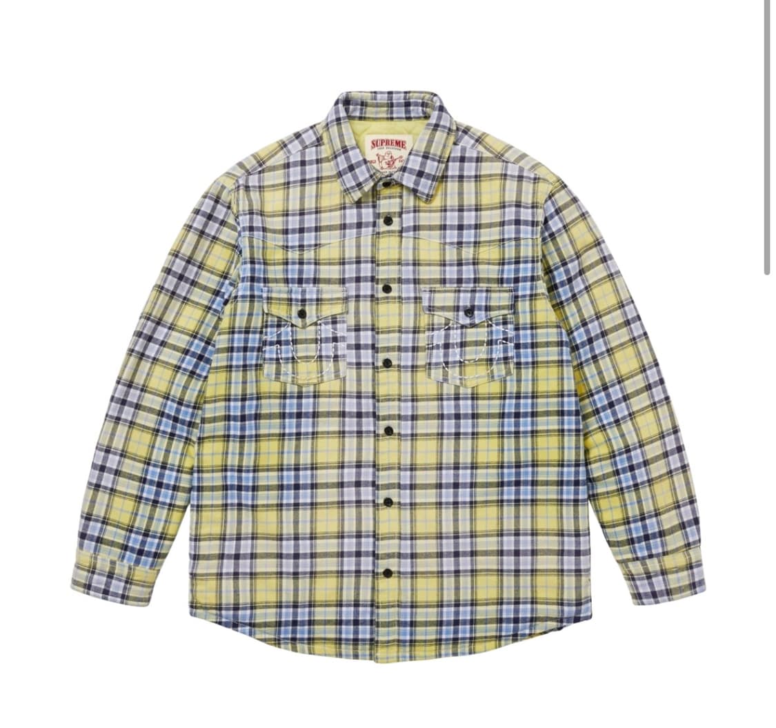 L 슈프림 트루릴리전 퀼티드 체크셔츠 상품이미지1